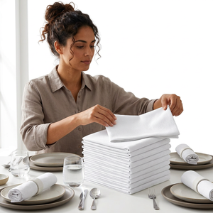 Essuie-tout de cuisine blanc réutilisable et personnalisable 100 % coton – Vente en gros de torchons de cuisine avec motif animalier - Product Image 1
