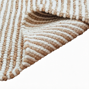 Alfombra de Yute y Algodón Hecha a Mano, Alfombra Trenzada a Rayas, Ecológica, para Sala de Estar o Dormitorio - Product Image 3