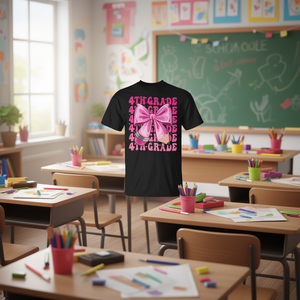 Camiseta Coquette con lazo para niñas de 4.º grado para el regreso a clases - Product Image 3