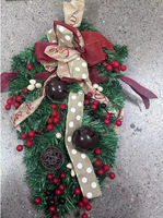 Guirlande de Noël, couronne de Noël décorative, guirlande en tinsel filaire de 60 cm pour décorations de fête