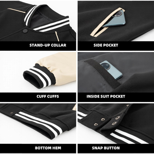 Veste universitaire personnalisée avec logo 3D sur le devant, unisexe, en polyester et coton, 360g, tendance, fabrication OEM, veste d'hiver - Product Image 4