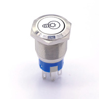 19mm personnalisation faite Interrupttore 12V 5A Round Locking Light angle eye ring switches