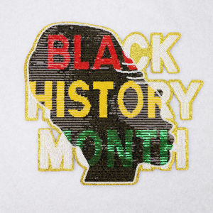 Noir histoire carte dame fille personnes lettre broderie Sequin Patch personnalisé Juneteenth Design noir histoire mois fer sur patchs - Product Image 6