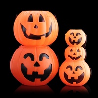Seau à bonbons d'Halloween en plastique durable avec éclairage intégré, emballage personnalisé, fournitures festives pour les fêtes