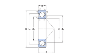 Roulement à billes à contact angulaire à une rangée 7306 <span class=keywords><strong>BEP</strong></span>, taille 30x72x19mm - Product Image 3