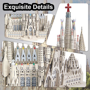 Rompecabezas Metálico 3D de <span class=keywords><strong>la</strong></span> <span class=keywords><strong>Sagrada</strong></span> <span class=keywords><strong>Familia</strong></span> de Piececool, Modelo de Arquitectura de Gaudí, Monumento de Barcelona, España, para Adultos o Niños - Product Image 4