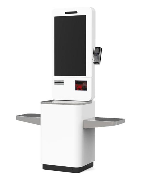 Retail Touch Screen Supermarket Self Check Out Payment Kiosk with Intel Core I3/i5/i7 Floor Standing Facial Recognition