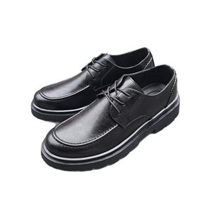 Zapatos de Vestir de Cuero con Punta Redonda para Hombre 2026, de Piel de Vacuno Dividida, con Cordones, Negros, Formales, Planos, Casuales de Negocios, para Uso Diario - Product Image 5