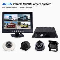 Système d'enregistrement vidéo mobile DVR 4CH 8CH avec caméra embarquée, 4G, GPS, WiFi, carte SD, écran tactile IPS, 1080P, 720P, caméra étanche IP69K