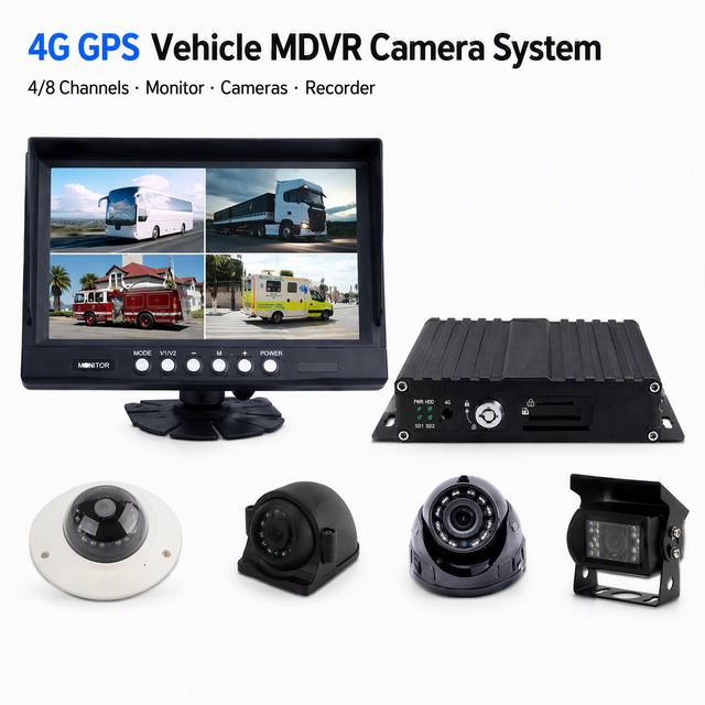 4CH 8CH Dash Cam Mobile DVR Video Recorder System 4G GPS WiFi SD Card IPS Display Touchscreen 1080P 720P IP69K Waterproof Camera