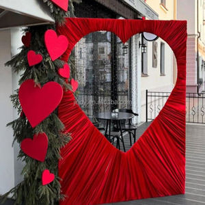 शादी के प्रोप्स दिल के फ्रेम कपड़े के कपड़े से लिपटे हुए दिल के आकार कपड़े के कपड़े का प्रदर्शन - Product Image 6