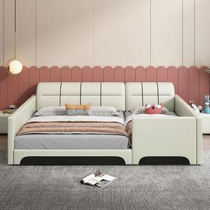 Cama para padres e hijos extraíble con cuero de alta calidad o tela cama para niños camas de almacenamiento más anchas de gran tamaño - Product Image 1