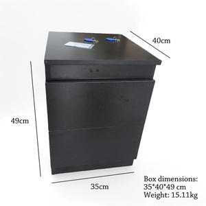 Table de chevet sécurisée et élégante avec compartiment caché pour armoire à armes, étagère de rangement en bois avec serrure à carte NFC pour chambre à coucher - Product Image 3