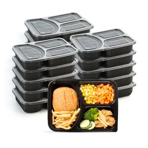 Factory Wholesale Rectangular PP Lunch Food Box With Compartments Leakproof Freezer Safe To Go Meal Prep Containers