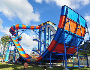 Parque acuático al aire libre comercial Tobogán de <span class=keywords><strong>piscina</strong></span> <span class=keywords><strong>para</strong></span> adultos grande Hecho de fibra de vidrio y acero - Product Image 1