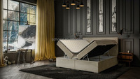 PZCN HOME Boxspringbett mit Samt-Leinenstoff, Doppelbett, Queen-Size oder King-Size, und Gasfeder-Stauraum