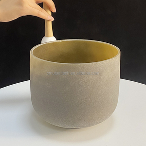 Mangkuk Penyembuhan Suara Desainer dari Batu Alam Tiger-eye, Daya Besar, Warna Elegan, Alkimia, Kristal Berlapis Embun - Product Image 2