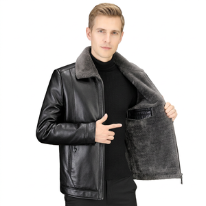 <b>Men's</b> PU <b>Leather</b> Jacket Summer Thin Windproof Zipper Closure Streetwear <b>Long</b> Moto Biker Style Quick Dry <b>Coat</b> - Product Image 2
