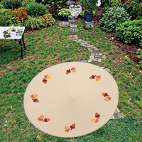 Tapis de table ronds en PP recyclé, brodés de tulipes, style zen asiatique, non toxiques, tissés, Yichuan EM47 32cm/36cm/38cm
