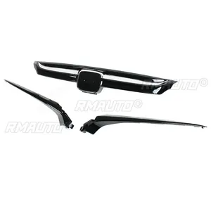 สำหรับ Honda Accord Sedan รุ่นที่ 10 ปี 2018-2020 4 ประตู กระจังหน้าโครเมียมสีเงินลายคาร์บอนไฟเบอร์ ชิ้นส่วนทดแทน - Product Image 5