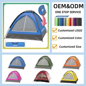Tente de camping extérieure légère et compacte pour deux personnes-avec housse de pluie et sac de transport pour sac à dos, randonnée ou plage (orange) - Product Image 3