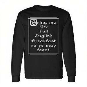 T-shirt à manches longues Full English Breakfast avec design de texte vintage pour les amateurs de cuisine - Product Image 2