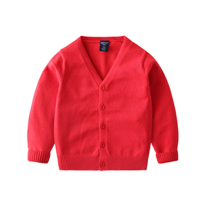 Vente en gros OEM Cardigan à simple boutonnage <span class=keywords><strong>Pull</strong></span> en tricot pour bébé Chandails à la mode pour garçon en tricot de couleur unie avec col en V - Product Image 5