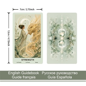Vente en gros : <span class=keywords><strong>Jeu</strong></span> <span class=keywords><strong>de</strong></span> tarot <span class=keywords><strong>Verdant</strong></span> Hour, 78 cartes, boîte, guide en 4 langues, 7x12cm, 350GSM, cartes d'oracle spirituelles, portable, écologique - Product Image 5