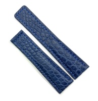 Bracelet de montre sport en cuir de luxe Mingfung 24 mm noir mat, cuir de croco tanné végétal, pour Carrera