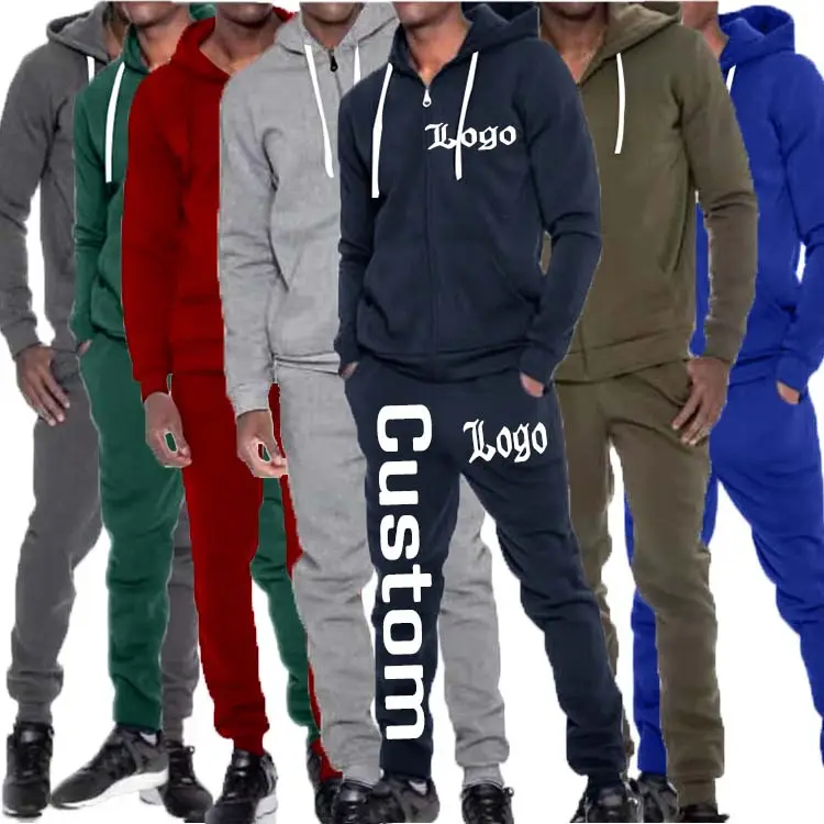 Özel logo Jogger eşofman satıcıları lüks Polyester rüzgarlık eşofman mens Oem fermuarlı kapüşonlu kıyafet setleri eşofman takımları erkekler için