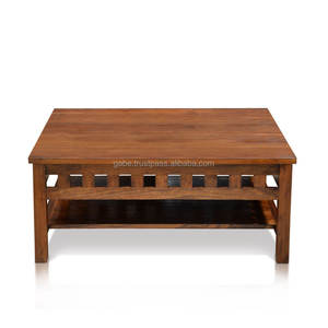 ATELIER Teak Solid Wood Modern Coffee <b>Table</b>, featuring a sleek square design in rich dark <b>brown</b>—perfect for stylish - Product Image 1