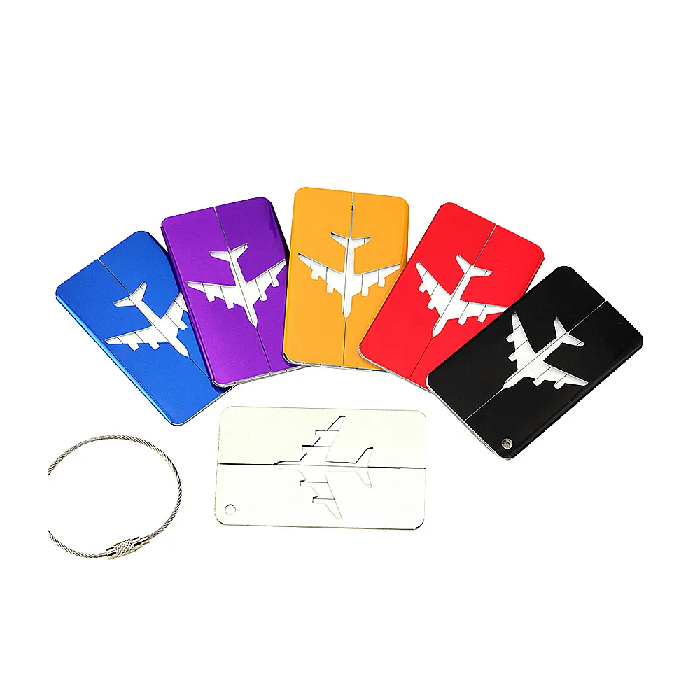 بطاقة لمعرّف أمتعة السفر بطاقة أمتعة من الألمونيوم فارغة بطاقات معدنية بشعار مخصص