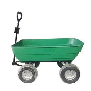 Chariot à benne basculante de jardin en plastique avec la capacité de charge 100kg TC4253 structure personnalisable d'OEM de chariot de remorque de <span class=keywords><strong>poly</strong></span> plateau à quatre roues - Product Image 5