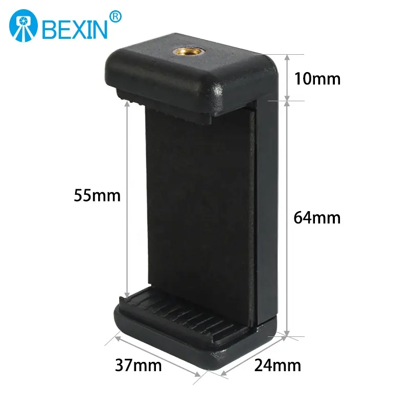 BEXIN Portable Dual 1/4'' Screw Hole Universal Phone Clip Holder for Phone Selfie Stick Monopod Clip