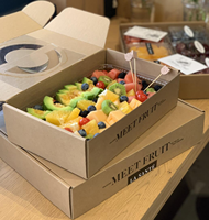 Voedselveilige kraft golfkartonnen doos met venster voor fruit- en groenteverpakkingen, groothandel