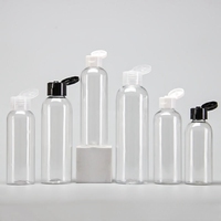 Botellas Plásticas PET con Tapa Mariposa y Tapa Abatible con Capacidades de 5ml a 500ml, Botella Compresible Cosmética Transparente de PET