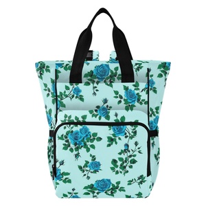 Bolsa de Pañales Impermeable con Diseño de Rosa Azul Hawaiana, Mochila Portátil para Bebé con Gran Capacidad para Mamá - Product Image 1