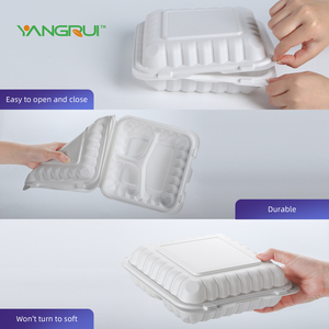 Khay đựng thức ăn dùng một lần bằng nhựa PP 3 ngăn, dung tích 1100ml, có thể dùng lò vi sóng, kèm nắp đậy, xuất xứ nhà máy - Product Image 3