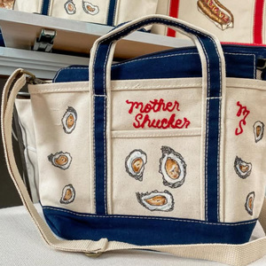 <span class=keywords><strong>Borsa</strong></span> Tote in Tela di Cotone Ecologica da Donna Grande Capacità, Nuova Tendenza 2026, con Grafica di Design e Motivo Senza Cuciture, per Commercio all'Ingrosso - Product Image 1