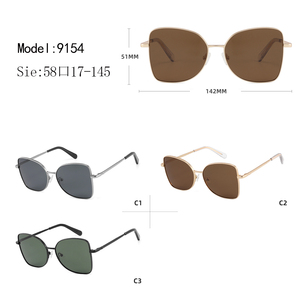 Lunettes de soleil œil de chat, monture dorée, verres marron, protection UV 100%, protection solaire pour femmes adultes - Product Image 3
