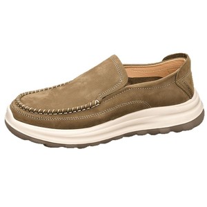 Mocassins en daim pour hommes, bout rond, à enfiler, respirants, semelle extérieure en caoutchouc, semelle intermédiaire en EVA, chaussures décontractées toutes saisons - Product Image 5
