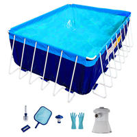 Grandes Piscines Hors Sol Piscine PVC Rectangulaire Métallique Cadre en Acier Piscine Ultra Métallique Cadre en Acier