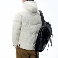 Veste d'hiver à capuche en duvet de canard blanc de haute qualité, personnalisée avec logo, col épais, coupe ample et chaude