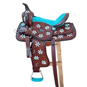 Selle de Cheval Western Anglaise de Course en Cuir Premium Faite à la Main, Confortable et Durable, avec Arceau en Plastique, Bois et Fibre de Verre Kaamkaaj - Product Image 1