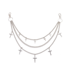 จี้รูปกางเขนพร้อมโซ่โลหะสำหรับคาดเอว สไตล์สตรีทฮิปฮอป แฟชั่นสำหรับกางเกงยีนส์ขาสั้น - Product Image 5