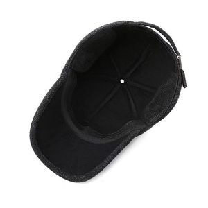 Winter <b>Warm</b> Baseball Cap Dark Gray Nylon Windproof Outdoor Male <b>Hat</b> - Product Image 2