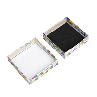 Boîte d'emballage en carton imprimée avec motifs dessinés à la main, pour jouets et papeterie colorés pour enfants, avec doublure en mousse noire