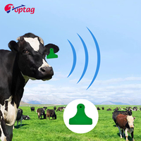 Tag telinga tahan air UHF 860 ~ 960mhz untuk identifikasi hewan tag peternakan RFID untuk manajemen perawatan kesehatan domba/Ternak/babi