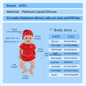 18 inç yumuşak vücut gerçekçi yenidoğan bebek bebek gerçek hayat yürümeye başlayan bebekler - Product Image 6