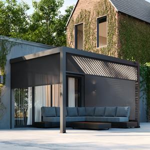 Pergola <span class=keywords><strong>de</strong></span> <span class=keywords><strong>jardin</strong></span> en aluminium moderne <span class=keywords><strong>de</strong></span> luxe avec toit à lames orientables étanche 3x3 3x4 4x4 3x6 4x6 <span class=keywords><strong>6x3</strong></span> 6x4m OEM - Product Image 4